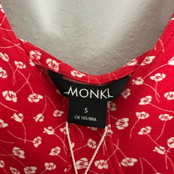 ASOS MONKI 2 piece crop top tank and high waisted button front skirt floral sz S - Picture 9 of 11